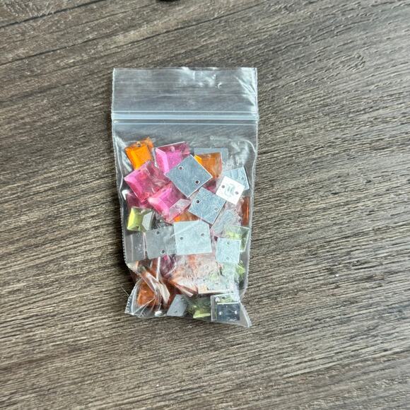 NWOT Ofray Pink Orange Yellow Colorful Square Mosaic Tile Beads - Picture 4 of 5